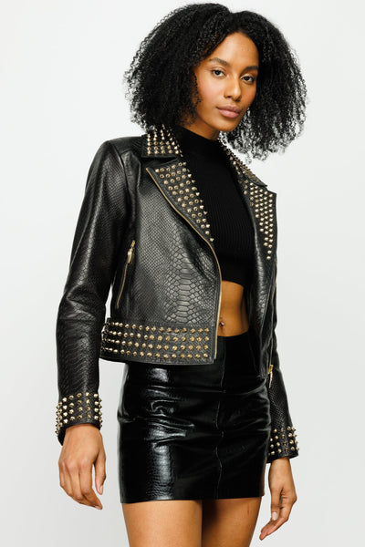 The Infanta Black Leather Women Jacket