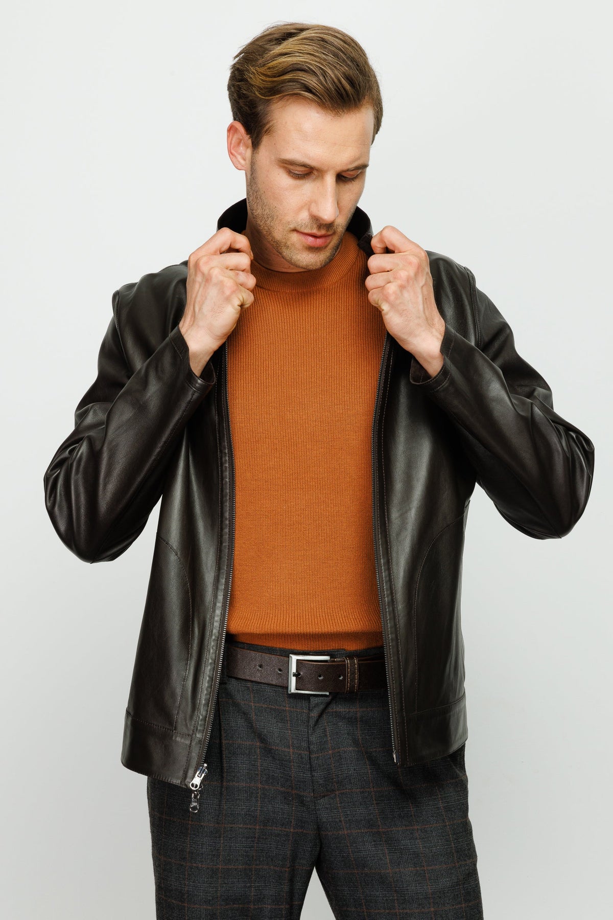 Vinci Leather The Del Rio Leather Black Men Jacket – product view 10