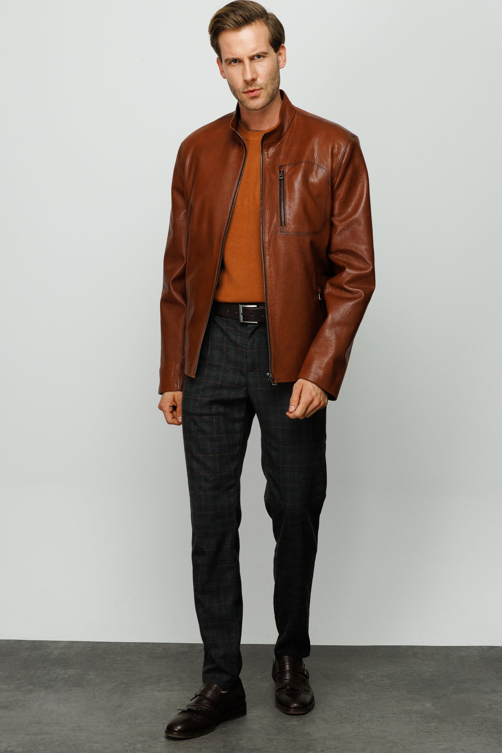 The Blanchard Brown Leather Men Jacket