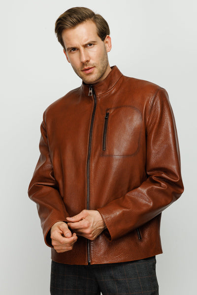 The Blanchard Brown Leather Men Jacket