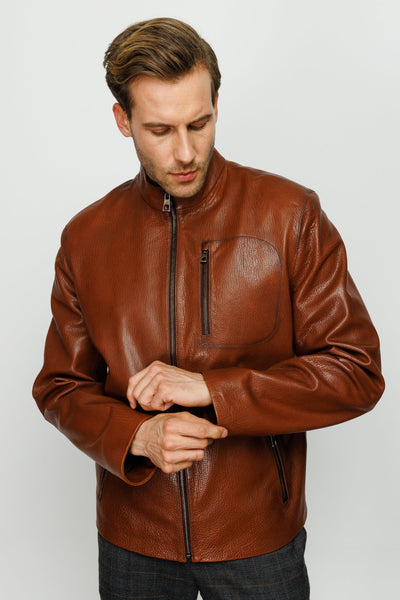 The Blanchard Brown Leather Men Jacket