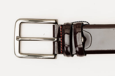 The Dodoma Burgundy Patent Leather Belt