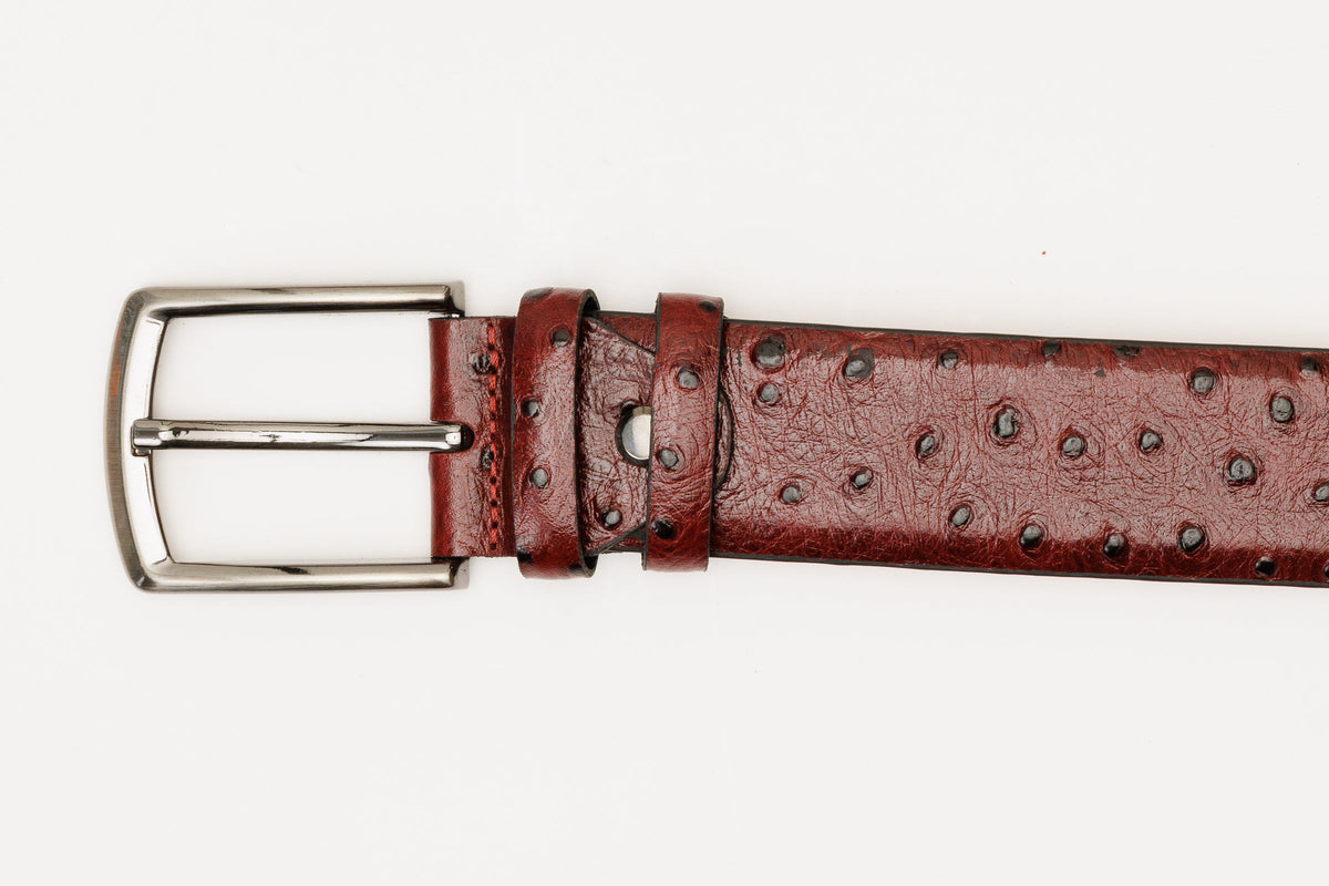 Vinci Leather The Porto Alegre Burgundy Leather Belt – product view 8