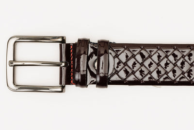 Vinci Leather The Rico Burgundy Color Calfskin Belt – product view 7