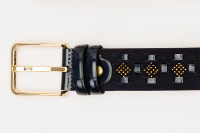The Vicino Navy Leather Belt