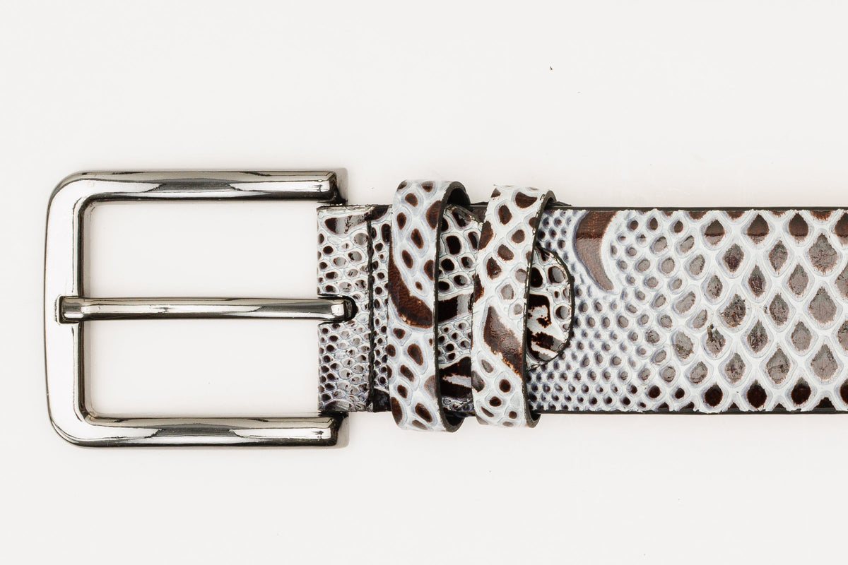 Vinci Leather The Milano Black/White Leather Belt Limited Edition – product view 7