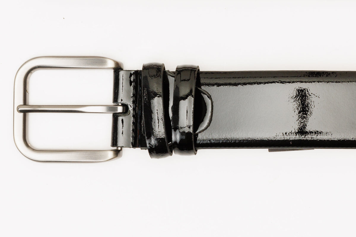 Vinci Leather The Dodoma Black Patent Leather Belt – product view 6