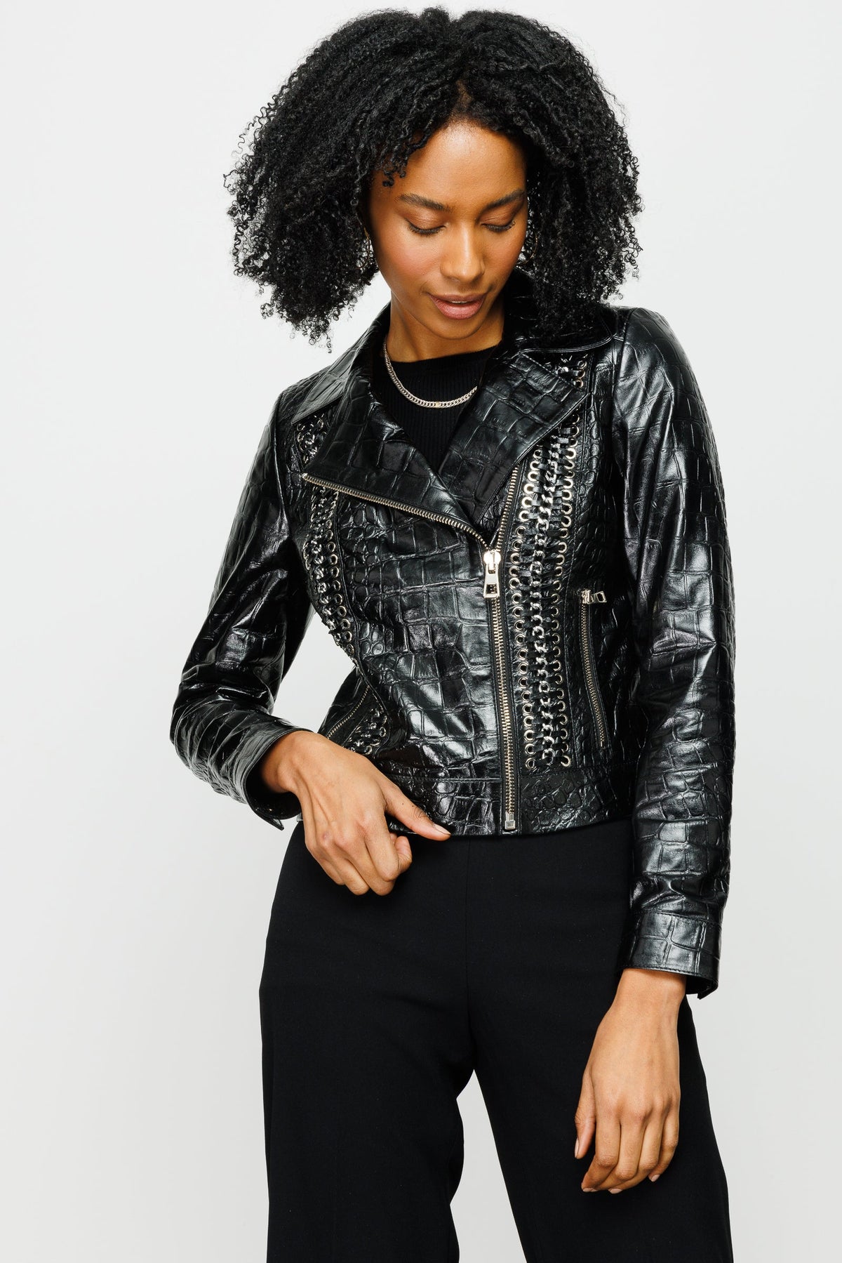 Vinci Leather The Lante Black Leather Women Jacket – product view 6