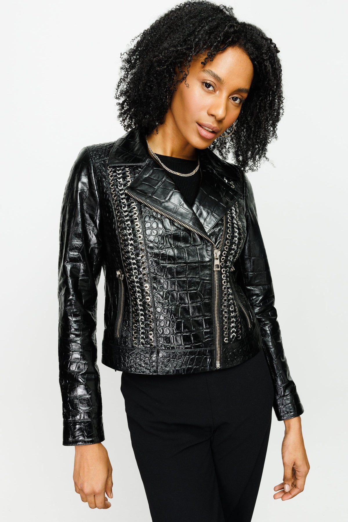 Vinci Leather The Lante Black Leather Women Jacket – product view 7