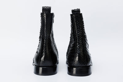 The Boss Black Pythn Snk Zip-Up Leather Men Boot Limited Edition