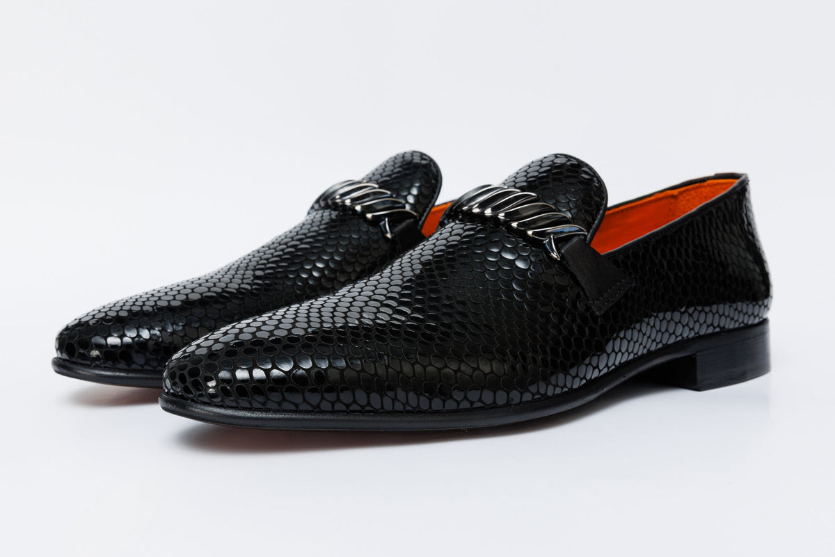 Vinci Leather The King Black Bit Dress Loafer Men Shoe – product view 2