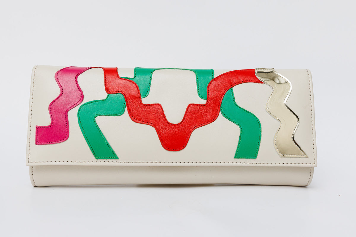 Vinci Leather The Tario Cream Leather Clutch – product view 2