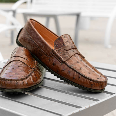 Zelli Italia Men's 33-100-BDY MONZA Ostrich Quill Driver, Brandy