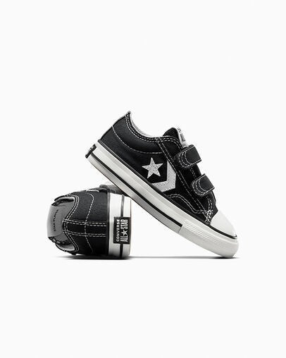 Converse Star Player 76 Baby/Toddler (TD) Sneakers — Black/White Canvas