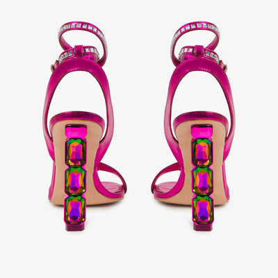 The Torola Fuchsia Stony Heel Leather Women Sandal Final Sale!
