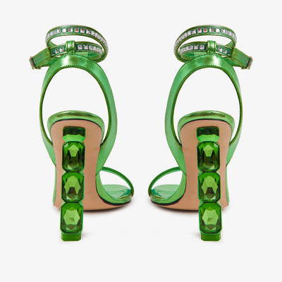 The Torola Green Stony Heel Leather Women Sandal Final Sale!