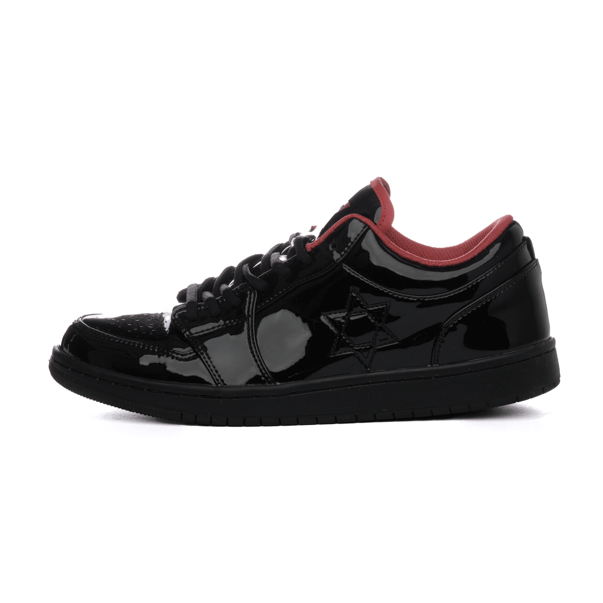 Air Maccabees Low Top (Black) Israel Star of David Leather Sneakers with Magen David – product view 1