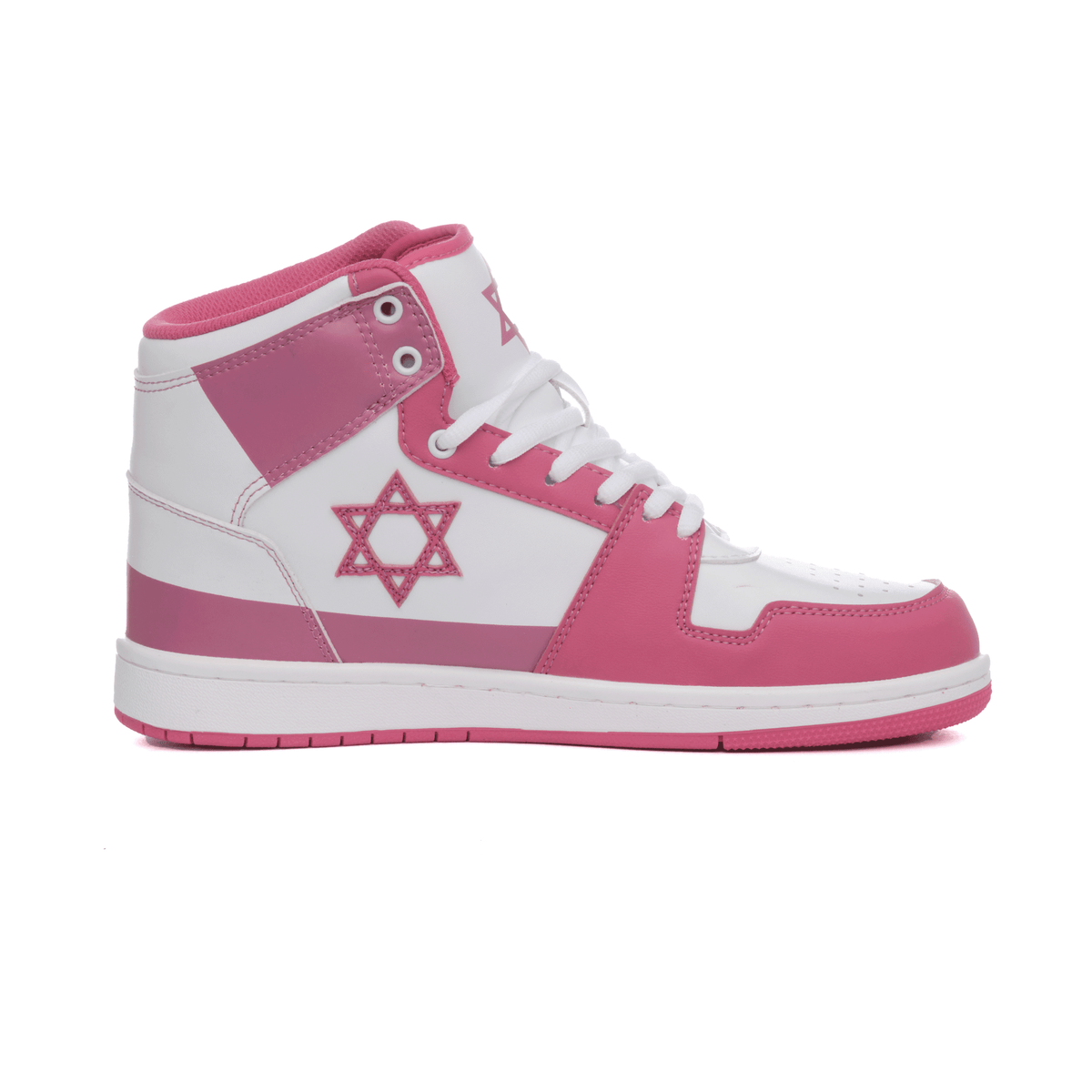 Air Maccabees High Top (Pink) Israel Star of David Leather Sneakers with Magen David – product view 2