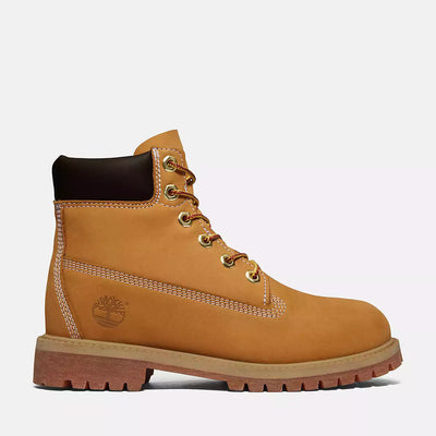 Timberland 6-Inch Premium Waterproof Big Kids' (GS) Boots — Wheat Nubuck (12909W)