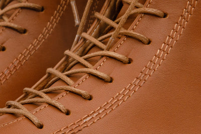 The Moreno Tan Leather Lace-Up Mid Calf Women Boot Final Sale!