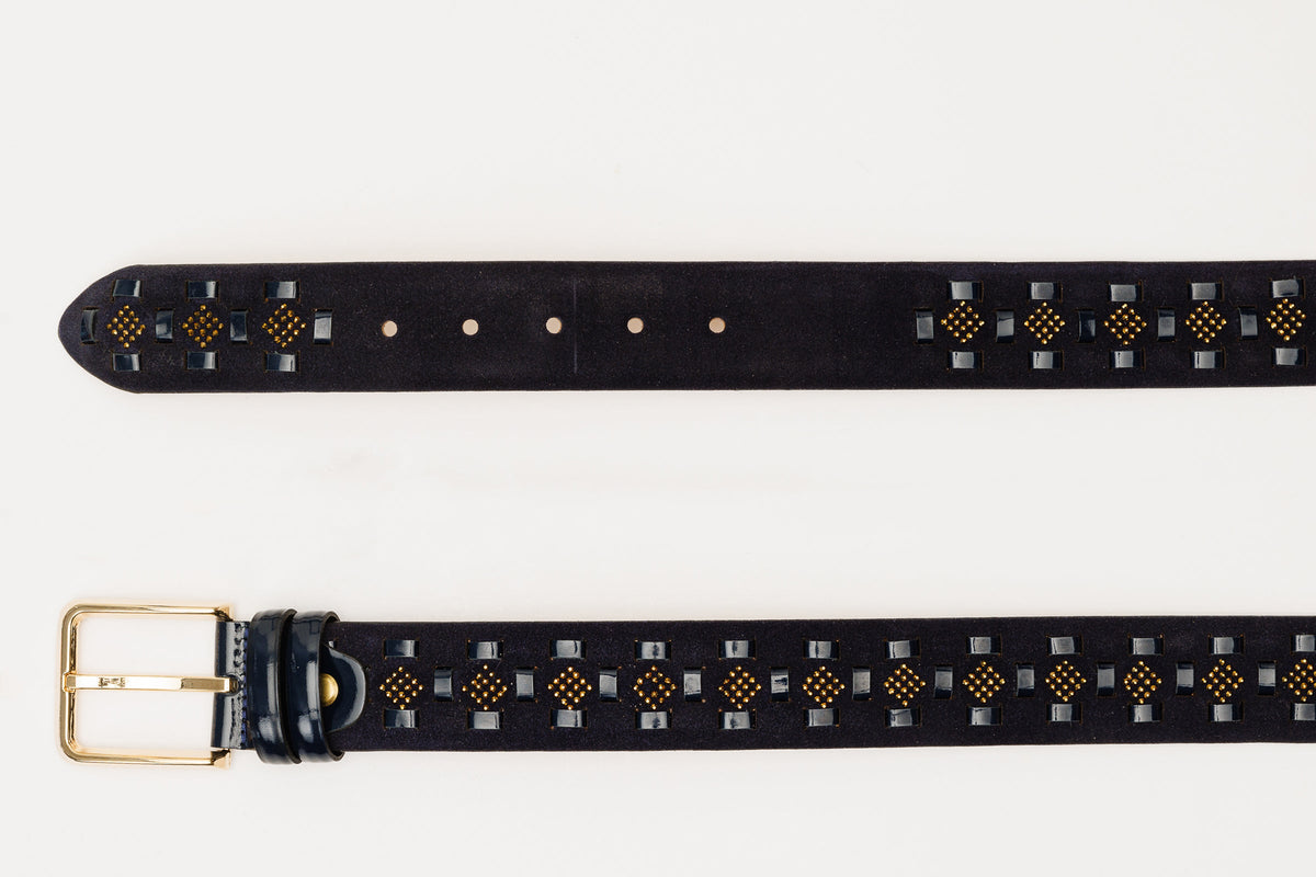 Vinci Leather The Vicino Navy Leather Belt – product view 4