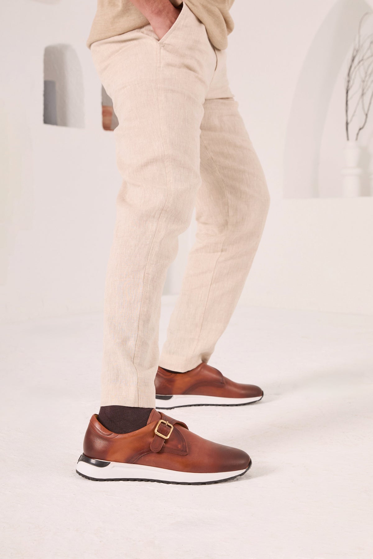 Vinci Leather The Torino Tan Leather Men Sneaker – product view 14