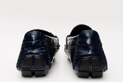 Vinci Leather The Pisa Navy Blue Leather Bit Drive Loafer Men Shoe – product view 3