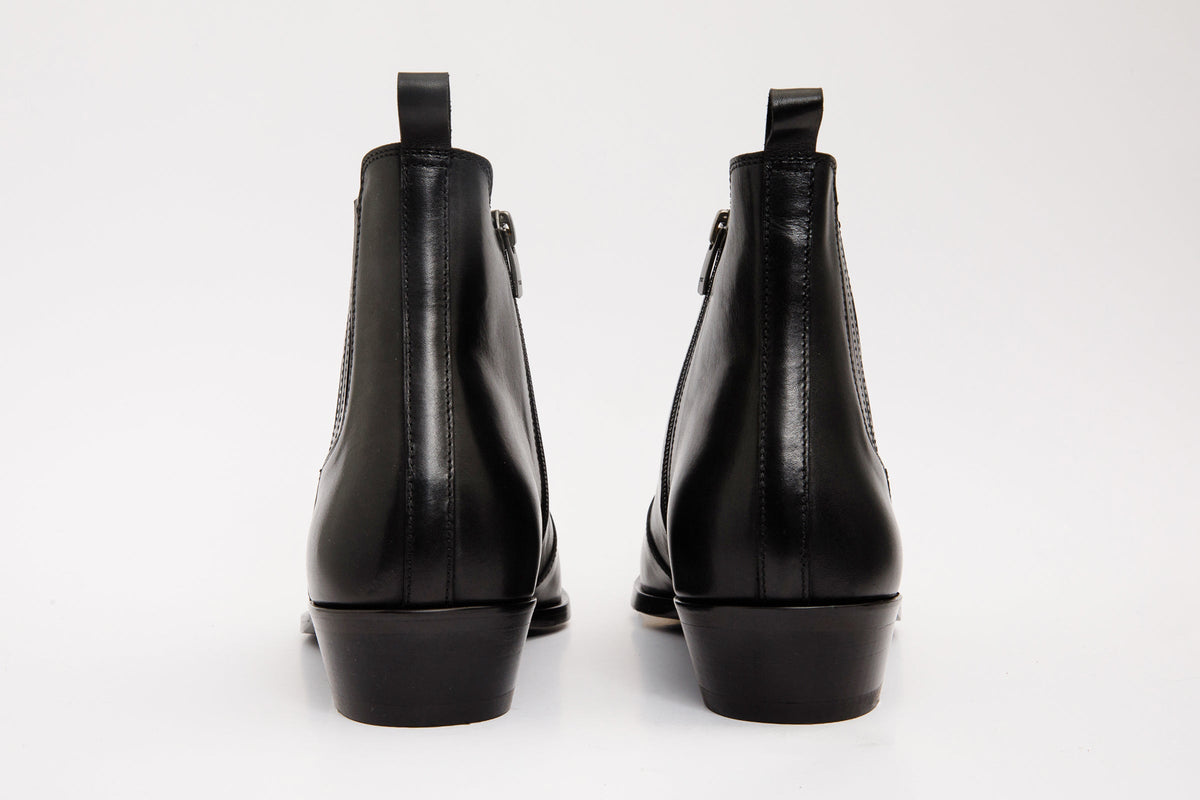 Vinci Leather The Sorhag Black Leather Dress Men Boot – product view 5