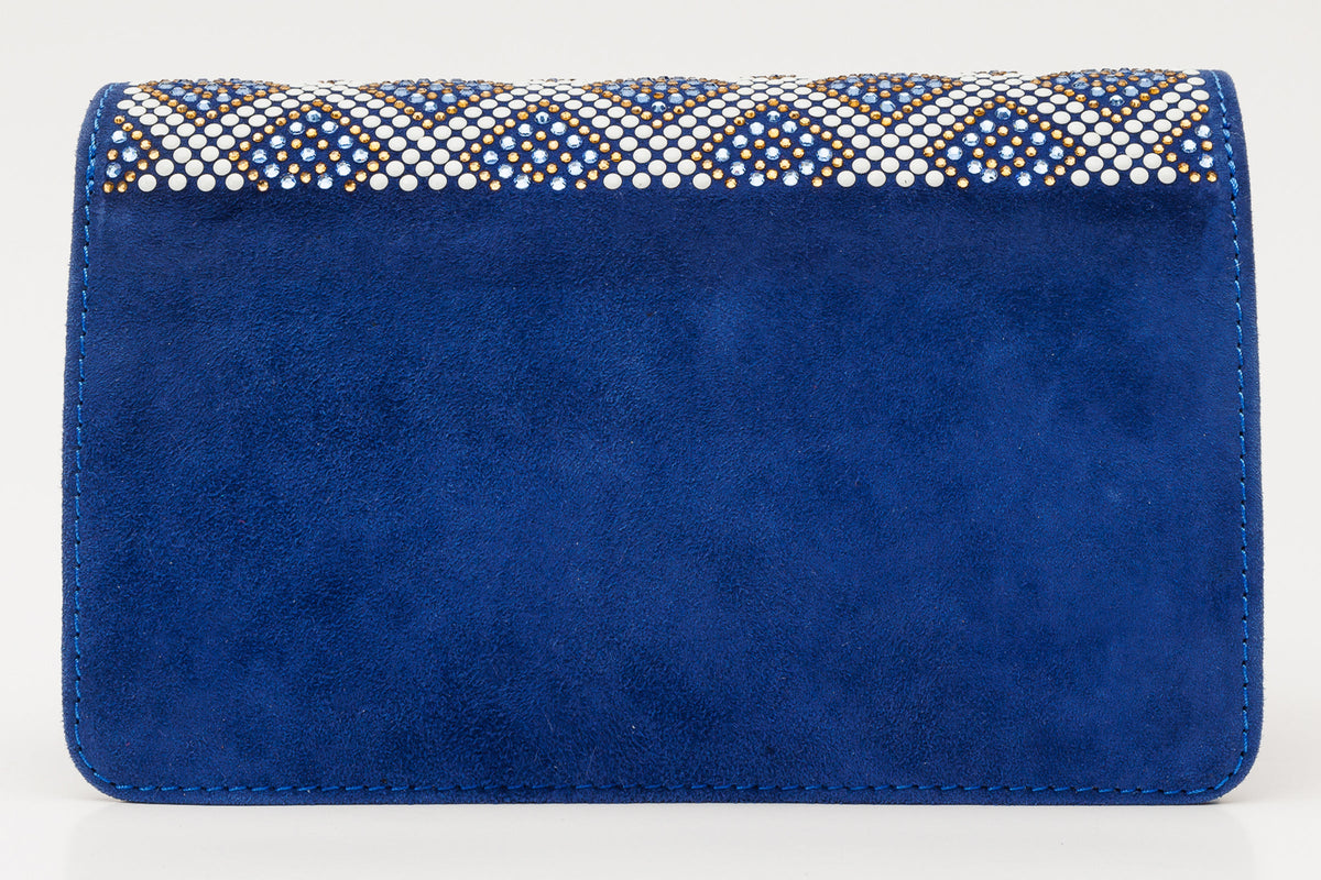Vinci Leather The Nampula Sax Blue Glitter Leather Handbag – product view 4