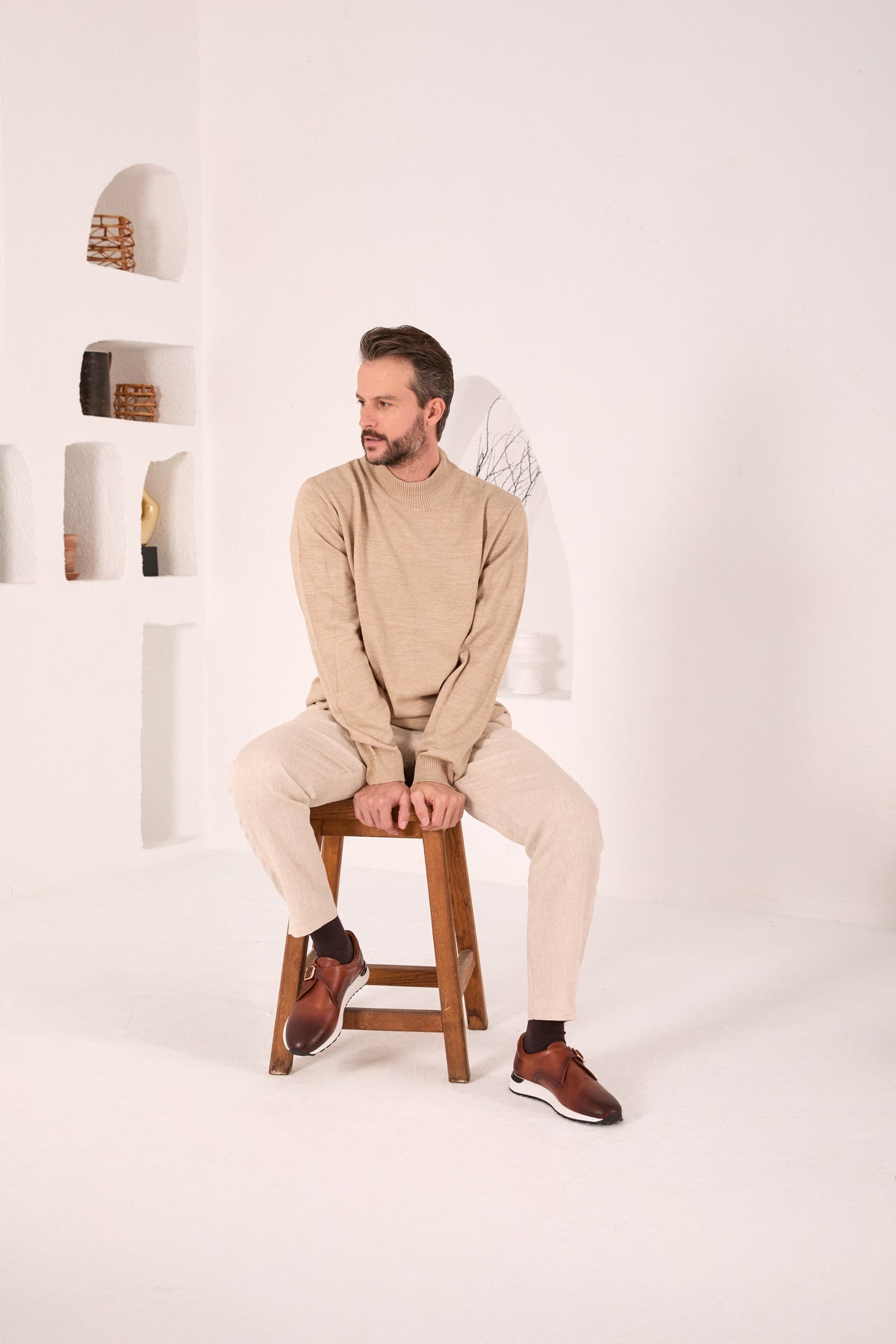 Vinci Leather The Torino Tan Leather Men Sneaker – product view 12