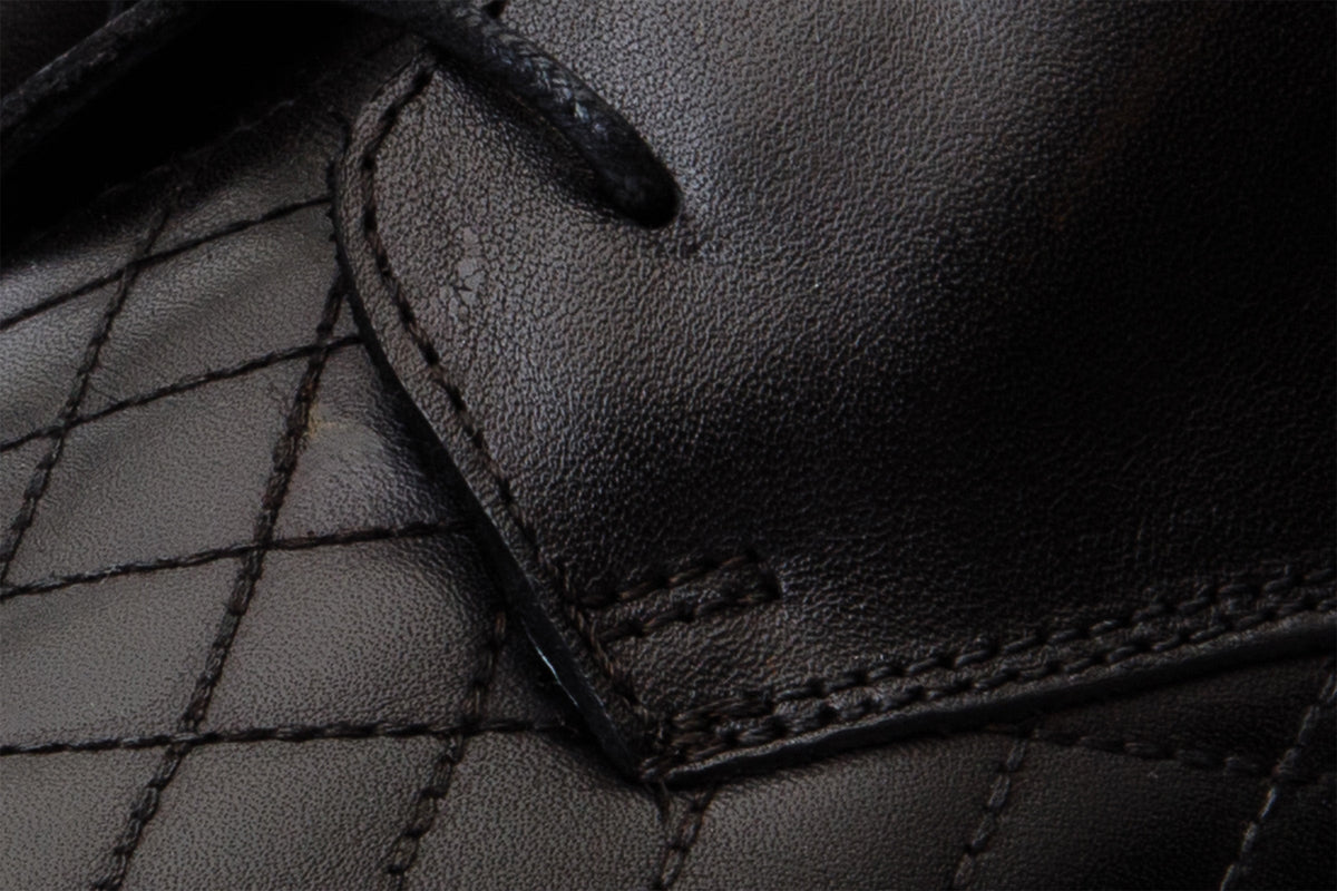 Vinci Leather The Zeus Black Leather Lace-Up Men Boot with a Zipper – product view 3