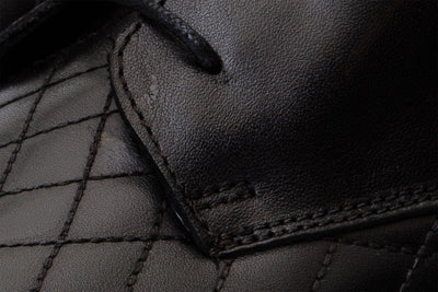 The Zeus Black Leather Lace-Up Men Boot with a Zipper