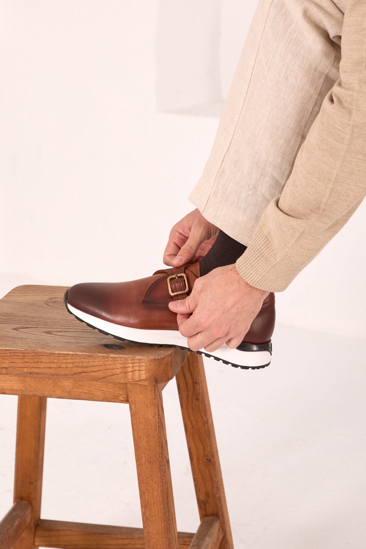 Vinci Leather The Torino Tan Leather Men Sneaker – product view 8