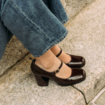 Jackie Patent Leather Mary Jane Heels