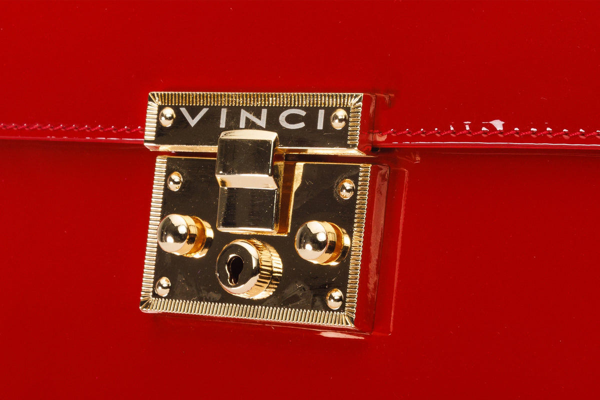 Vinci Leather The Ege Red Patent Leather Handbag – product view 3