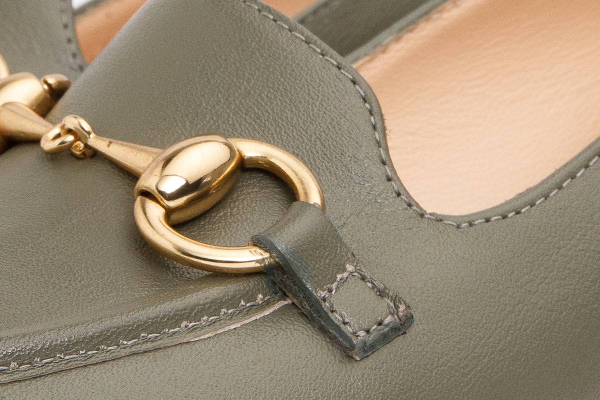 Vinci Leather The Delhi Green Leather Block Heel Pump Women Shoe – product view 4