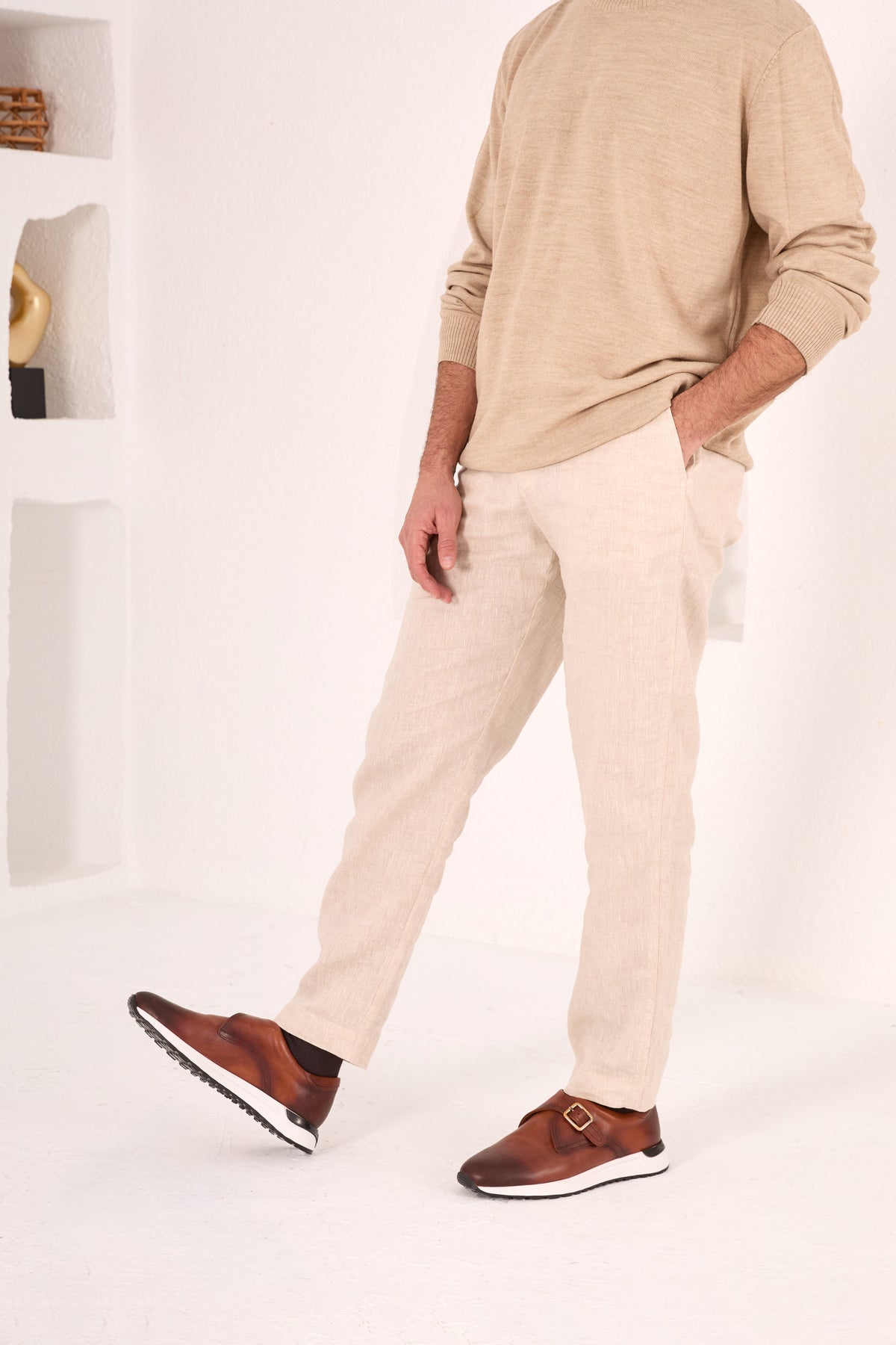 Vinci Leather The Torino Tan Leather Men Sneaker – product view 16