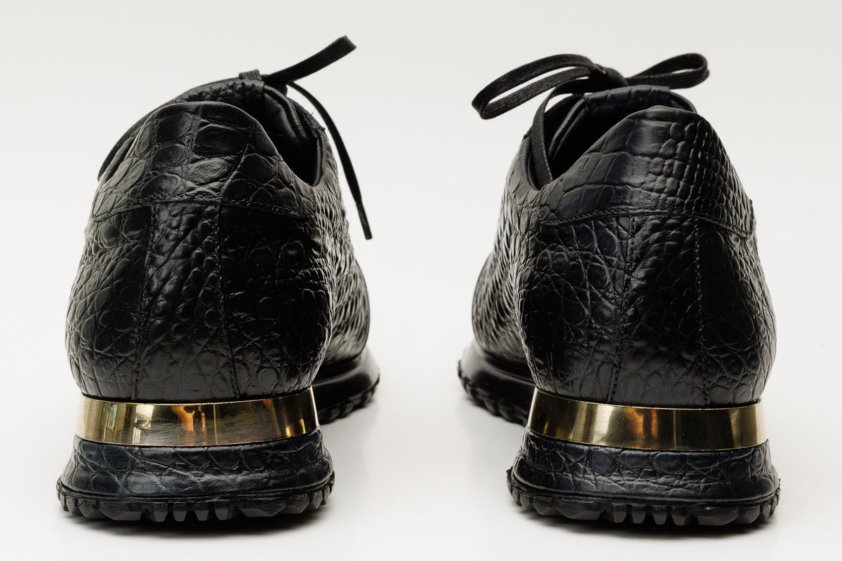 Vinci Leather The Bomba Black Leather Men Sneaker – product view 3