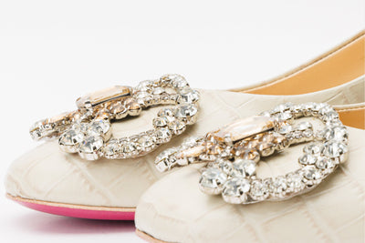 The Foggia Cream Leather Block Heel Pump Women Shoe