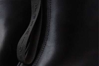 The Tackle Black Leather Block Heel Women Boot