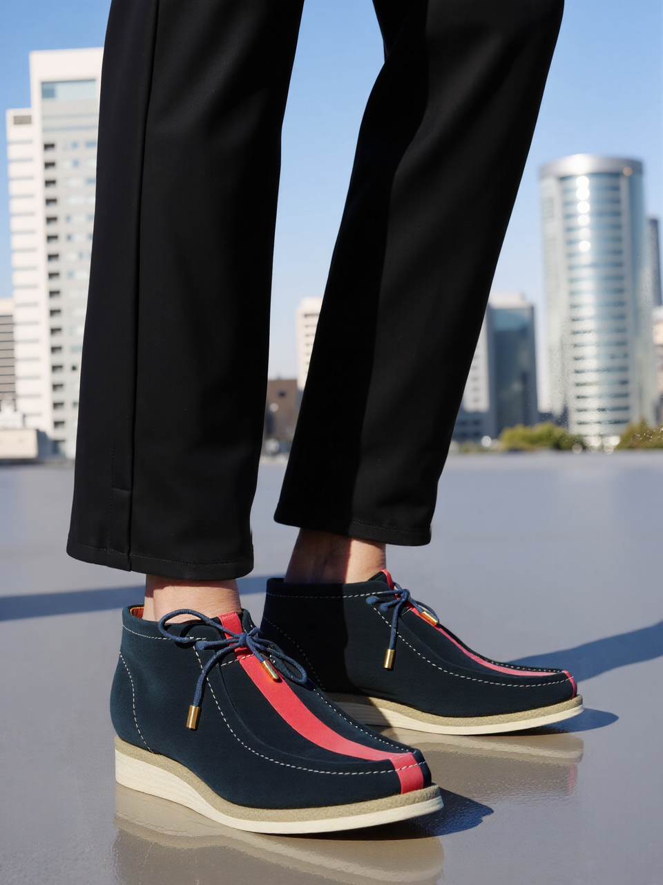 British Walkers Walker Men's Low Stripe Casual Shoes with Crepe Sole view 8