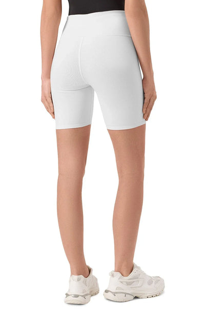 Alo Yoga Yogi Biker Performance Women's Shorts — White/Black