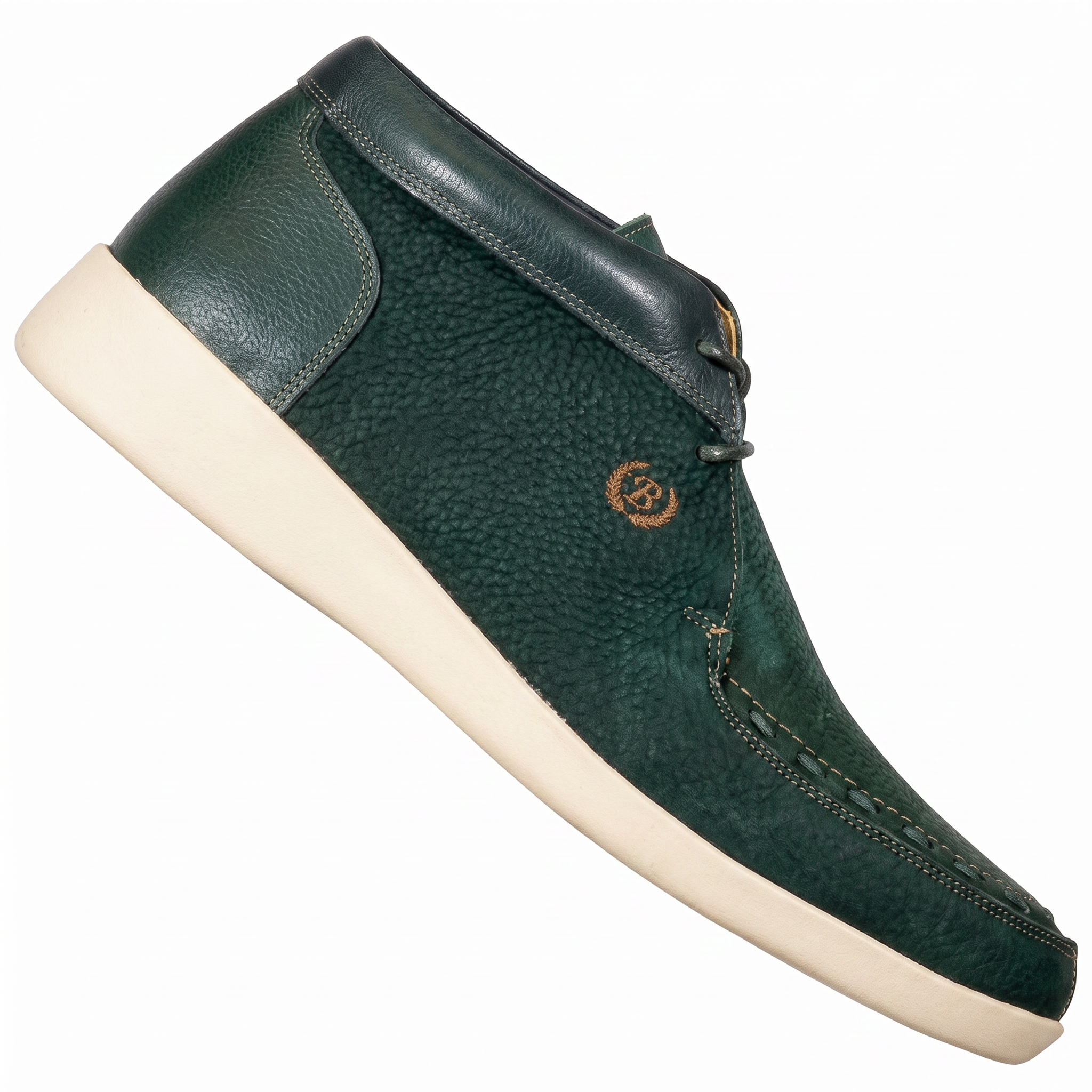 Johnny Famous Bally Style Soho Men’s Emerald Green Elephant Leather High Tops