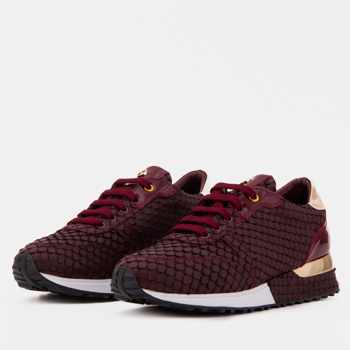 Vinci Leather The Scarlet Burgundy Leather Women Sneaker – product view 2
