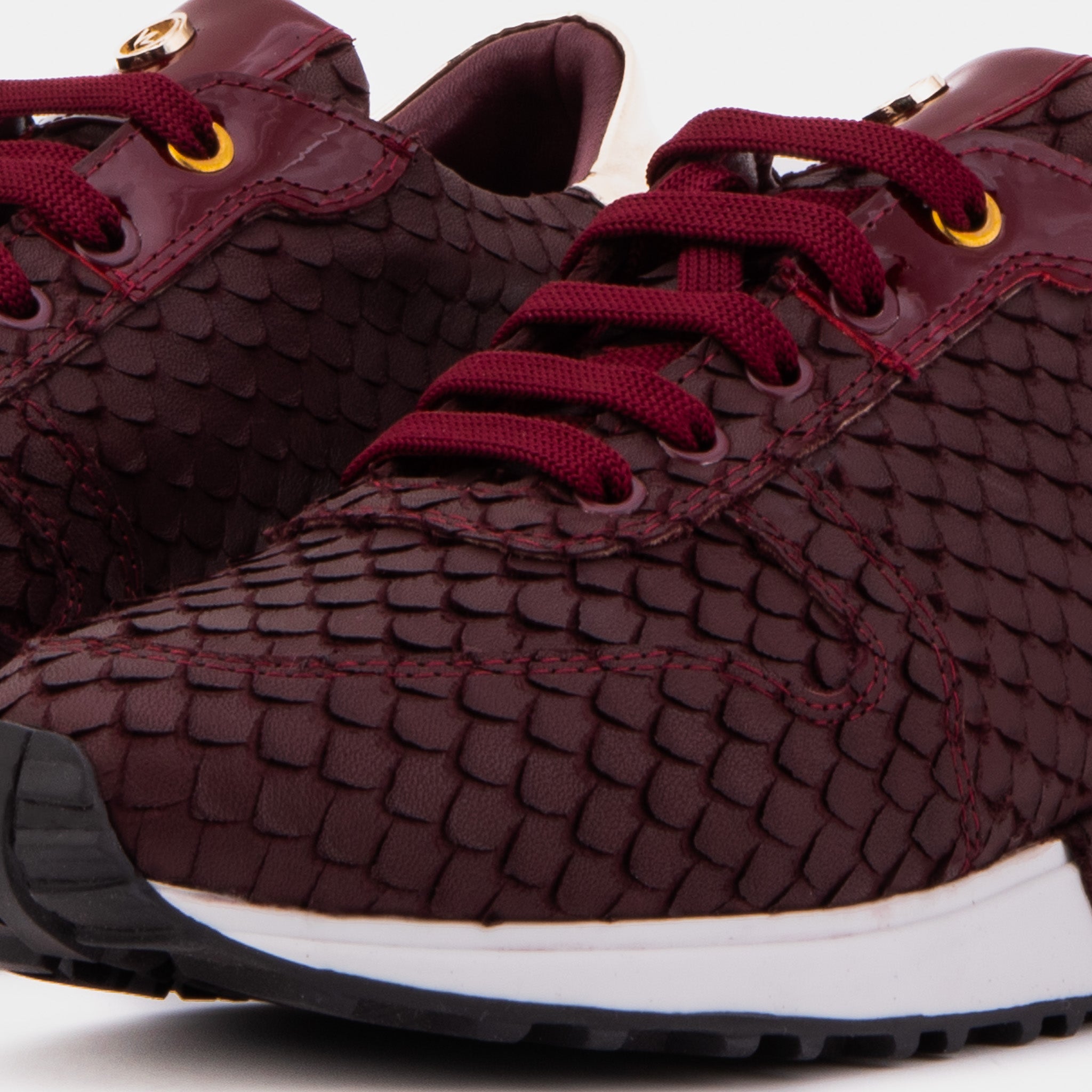 Vinci Leather Shoes The Scarlet Burgundy Leather Women Sneaker