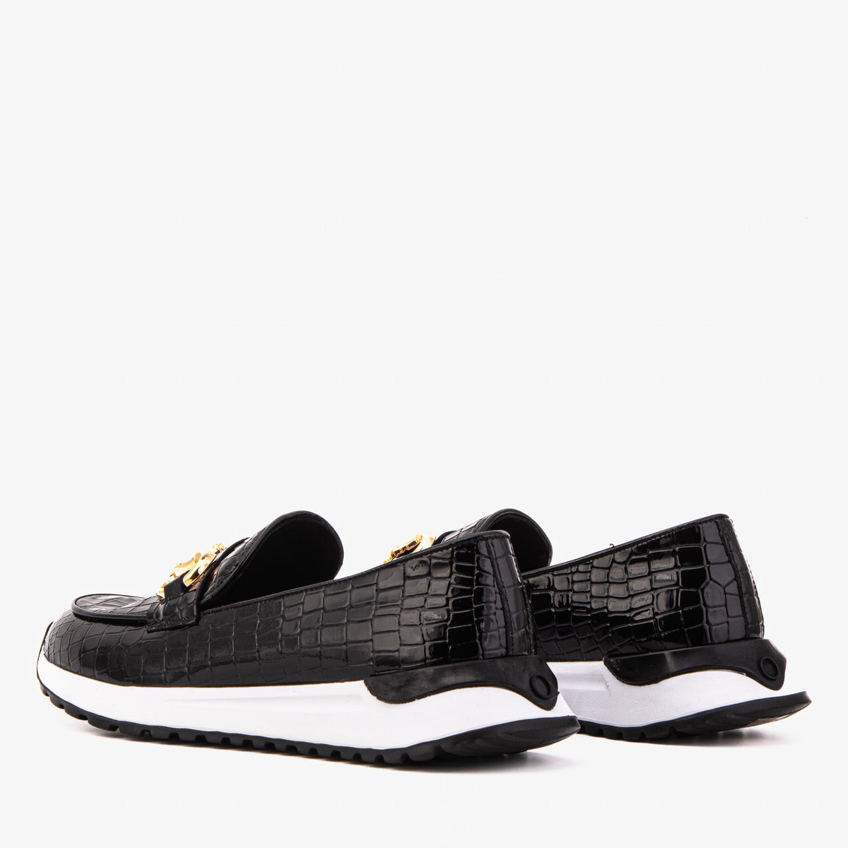 Vinci Leather The Milan Black Croc-Embossed Patent Leather Women Sneaker – product view 7