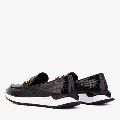 Vinci Leather The Milan Black Croc-Embossed Patent Leather Women Sneaker – product view 7