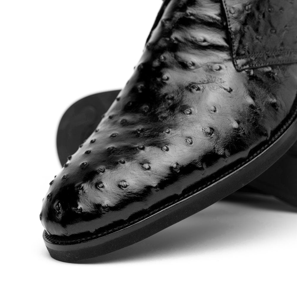 Zelli Italia Men's 43-594-BLK MARCO Ostrich Quill Chukka Boot, Black