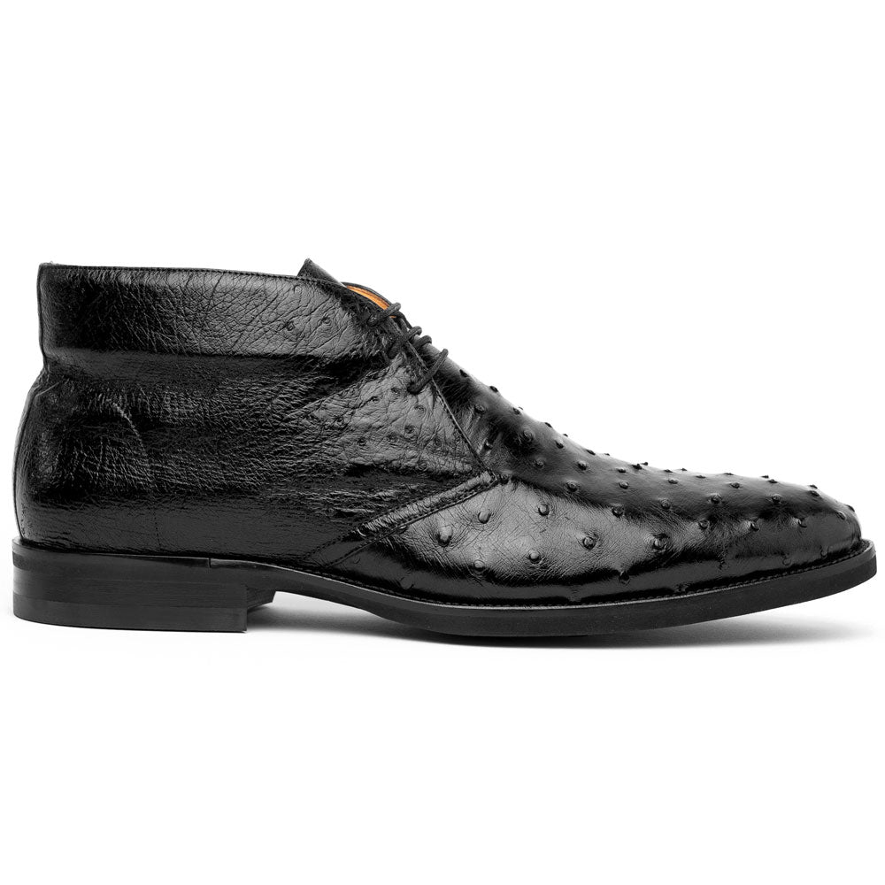 Zelli Italia Men's 43-594-BLK MARCO Ostrich Quill Chukka Boot, Black