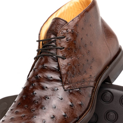 Zelli Italia Men's 43-594-BRN MARCO Ostrich Quill Chukka Boot, Brown